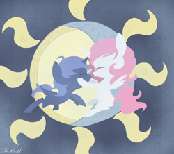 Size: 1800x1600 | Tagged: safe, artist:silbersternenlicht, character:princess celestia, character:princess luna, species:pony, cewestia, filly, pink-mane celestia, s1 luna, woona, young, young celestia, young luna, younger