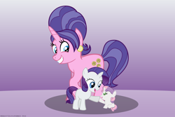 Size: 4500x3000 | Tagged: safe, artist:mrkat7214, part of a set, character:cookie crumbles, character:rarity, character:sweetie belle, species:pony, species:unicorn, baby, baby belle, baby pony, baby sweetie belle, belle sisters, cute, ear piercing, earring, female, filly, filly rarity, grin, high res, hoofbump, jewelry, mother and child, mother and daughter, mother's day, piercing, raised hoof, siblings, sisters, smiling, trio, younger