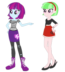 Size: 508x565 | Tagged: safe, artist:berrypunchrules, character:drama letter, character:mystery mint, character:watermelody, my little pony:equestria girls, duo, duo female, female, redesign, simple background, transparent background