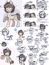 Size: 765x1000 | Tagged: safe, artist:higgly-chan, oc, oc only, oc:polka dot, species:earth pony, species:pony, alcohol, comic, computer, crying, nervous, smiling, solo