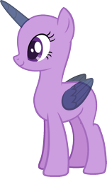 Size: 934x1544 | Tagged: safe, artist:pegasski, oc, oc only, species:pony, episode:canterlot boutique, g4, my little pony: friendship is magic, bald, base, eyelashes, female, horn, mare, simple background, smiling, solo, transparent background, wings