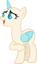 Size: 621x1078 | Tagged: safe, artist:pegasski, oc, oc only, species:alicorn, species:pony, episode:made in manehattan, g4, my little pony: friendship is magic, alicorn oc, bald, base, eyelashes, horn, open mouth, raised hoof, simple background, solo, transparent background, wings