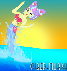 Size: 2128x2252 | Tagged: safe, artist:cyber-murph, character:supernova zap, equestria girls:sunset's backstage pass, g4, my little pony: equestria girls, my little pony:equestria girls, spoiler:eqg series (season 2), belly, belly button, cute, mermaid, mermaidized, peace sign, seashell bra, signature, species swap, su-z, su-z-betes, sunset, supernova zap