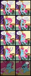 Size: 1280x3152 | Tagged: safe, artist:magerblutooth, character:cup cake, character:pinkie pie, species:earth pony, species:pony, bed, bedtime story, blanket, book, chair, comic, crying, female, filly, filly pinkie pie, hug, kissing, onomatopoeia, pillow, singing, sleeping, sound effects, table, tears of joy, window, younger, zzz