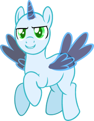 Size: 955x1222 | Tagged: safe, artist:pegasski, oc, oc only, species:alicorn, species:pony, episode:newbie dash, g4, my little pony: friendship is magic, alicorn oc, bald, base, flying, horn, simple background, smiling, solo, spread wings, transparent background, wings