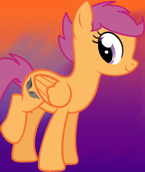 Size: 1022x1210 | Tagged: safe, artist:pegasski, base used, character:scootaloo, species:pegasus, species:pony, alternate cutie mark, alternate universe, female, gradient background, mare, solo