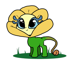 Size: 2484x2132 | Tagged: safe, artist:smirk, oc, oc only, oc:goldie, cute, flower, ms paint, original species, plant, plant pony, seed, simple background, solo, transparent background