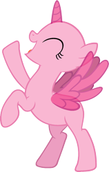 Size: 1057x1675 | Tagged: safe, artist:pegasski, oc, oc only, species:alicorn, species:pony, episode:the gift of the maud pie, g4, my little pony: friendship is magic, alicorn oc, bald, base, eyelashes, horn, open mouth, rearing, simple background, smiling, solo, transparent background, wings