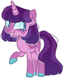 Size: 1425x1740 | Tagged: safe, artist:kurosawakuro, base used, oc, parent:tempest shadow, parent:twilight sparkle, parents:tempestlight, species:alicorn, species:pony, colored pupils, female, magical lesbian spawn, offspring, simple background, solo, teenager, transparent background