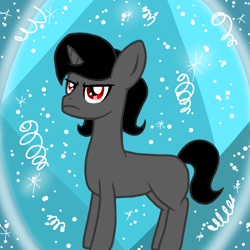Size: 800x800 | Tagged: safe, artist:katya, character:king sombra, species:crystal pony, species:pony, species:unicorn, glow, magic, male, past, solo, sparkles, teenager
