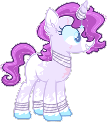 Size: 1690x1930 | Tagged: safe, artist:kurosawakuro, base used, oc, oc only, parent:rarity, parent:tempest shadow, species:pony, species:unicorn, coat markings, magical lesbian spawn, offspring, parents:tempity, scar, simple background, solo, transparent background