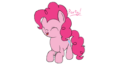 Size: 1920x1080 | Tagged: safe, artist:spritepony, character:pinkie pie, species:earth pony, species:pony, newbie artist training grounds, bouncing, colored sketch, female, signature, simple background, solo, talking
