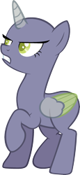 Size: 990x2145 | Tagged: safe, artist:pegasski, oc, oc only, species:alicorn, species:pony, episode:hearthbreakers, g4, my little pony: friendship is magic, alicorn oc, bald, base, frown, gritted teeth, horn, raised hoof, simple background, solo, transparent background, wings