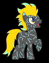 Size: 1268x1608 | Tagged: safe, artist:brightheartmlp, artist:pegasski, base used, oc, oc only, oc:timber, species:earth pony, species:pony, black background, happy, male, open mouth, simple background, stallion
