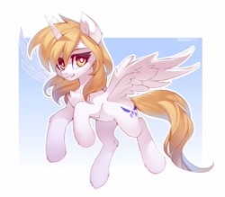 Size: 3200x2800 | Tagged: safe, artist:share dast, oc, oc only, oc:star nai, species:alicorn, species:pony, alicorn oc, chest fluff, horn, solo, wings
