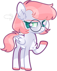 Size: 3058x3850 | Tagged: safe, artist:kurosawakuro, base used, oc, oc only, parent:derpy hooves, parent:fluttershy, parents:derpyshy, species:pegasus, species:pony, colored pupils, female, filly, glasses, magical lesbian spawn, offspring, simple background, solo, teenager, transparent background, unshorn fetlocks