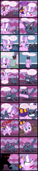 Size: 1280x5729 | Tagged: safe, artist:magerblutooth, character:diamond tiara, oc, oc:dazzle, oc:il, species:earth pony, species:pony, comic:diamond and dazzle, angry, broken, broken tiara, cat, comic, glare, imp, looking up, meme, rage face, red eyes take warning, shocked, shrunken pupils, this will end in pain, trash can