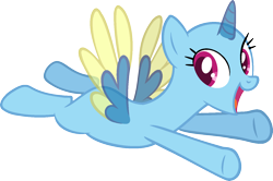 Size: 1515x1005 | Tagged: safe, artist:pegasski, oc, oc only, species:alicorn, species:pony, episode:may the best pet win, g4, my little pony: friendship is magic, alicorn oc, bald, base, eyelashes, flying, horn, open mouth, simple background, smiling, solo, transparent background, two toned wings, underhoof, wings