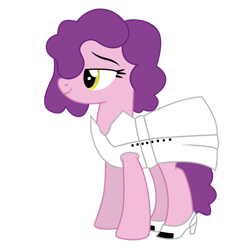 Size: 1024x1024 | Tagged: safe, artist:dragonchaser123, oc, oc only, oc:gina ryan, species:earth pony, species:pony, clothing, dress, female, hair over one eye, lidded eyes, mare, shoes, simple background, solo, transparent background, vector