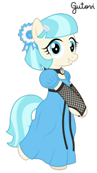 Size: 1876x3334 | Tagged: safe, artist:gutovi, character:coco pommel, species:earth pony, species:pony, argentina, bipedal, choker, clothing, coat of arms, cockade, cute, dress, female, fishnet clothing, fishnet gloves, hairclip, independence day, looking at you, mare, pearl, ribbon, simple background, smiling, smiling at you, transparent background
