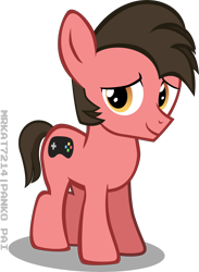 Size: 4492x6141 | Tagged: safe, artist:mrkat7214, oc, oc only, oc:ace play, species:earth pony, species:pony, absurd resolution, colt, looking at you, male, simple background, smiling, solo, transparent background, vector, younger