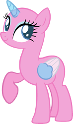 Size: 973x1660 | Tagged: safe, artist:pegasski, oc, oc only, species:alicorn, species:pony, episode:applejack's day off, alicorn oc, bald, base, eyelashes, eyes closed, horn, open mouth, raised hoof, simple background, smiling, solo, transparent background, two toned wings, wings