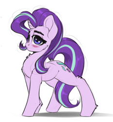 Size: 2215x2379 | Tagged: safe, artist:skitsroom, character:starlight glimmer, species:pony, species:unicorn, blushing, eyebrows, female, simple background, solo, white background