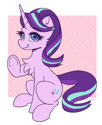 Size: 800x982 | Tagged: safe, artist:puetsua, character:starlight glimmer, species:pony, species:unicorn, chest fluff, female, smiling, solo, underhoof