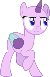Size: 977x1500 | Tagged: safe, artist:pegasski, oc, oc only, species:alicorn, species:pony, episode:shadow play, g4, my little pony: friendship is magic, alicorn oc, bald, base, eyelashes, frown, horn, raised hoof, simple background, solo, suspicious, transparent background, two toned wings, wings