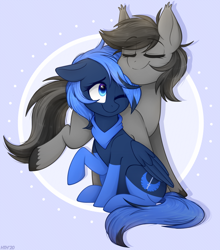 Size: 1054x1200 | Tagged: oc needed, safe, artist:higgly-chan, oc, oc only, oc:grey matter, species:pegasus, species:pony, clothing, cute, female, mare, nuzzling, raised hoof, socks