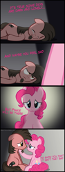 Size: 3000x8000 | Tagged: safe, artist:mrkat7214, character:pinkie pie, oc, oc:ace play, species:earth pony, species:pony, canon x oc, comforting, comic, crying, cute, duo, facial hair, feels, female, goatee, lying down, male, mare, ocbetes, pinkieplay, sad, shipping, smile song, smiling, stallion, straight, tears of joy, teary eyes