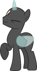 Size: 977x1859 | Tagged: safe, artist:pegasski, oc, oc only, species:alicorn, species:pony, episode:marks and recreation, g4, my little pony: friendship is magic, (male) base, alicorn oc, bald, base, horn, male, one eye closed, raised hoof, simple background, smiling, solo, stallion, transparent background, two toned wings, wings, wink