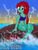 Size: 1792x2360 | Tagged: safe, artist:cyber-murph, oc, oc:harmony dancer, g4, my little pony:equestria girls, belly, belly button, commission, cute, hairband, halter top, mermaid, midriff, ocean, rock, signature, sitting, splash