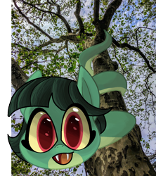 Size: 1180x1328 | Tagged: safe, artist:smirk, oc, oc only, oc:tija, g4, cute, fangs, irl, looking at you, ms paint, ocbetes, original species, photo, snake, snake pony, solo
