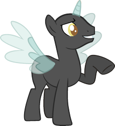 Size: 986x1075 | Tagged: safe, artist:pegasski, oc, oc only, species:alicorn, species:pony, episode:marks and recreation, g4, my little pony: friendship is magic, (male) base, alicorn oc, bald, base, horn, male, raised hoof, simple background, smiling, smirk, solo, stallion, transparent background, two toned wings, underhoof, wings