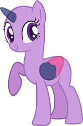 Size: 977x1481 | Tagged: safe, artist:pegasski, oc, oc only, species:alicorn, species:pony, episode:magic duel, g4, my little pony: friendship is magic, alicorn oc, bald, base, eyelashes, horn, raised hoof, simple background, smiling, solo, transparent background, two toned wings, wings