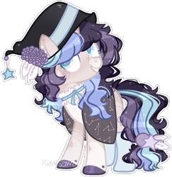 Size: 1740x1788 | Tagged: safe, artist:kurosawakuro, oc, species:earth pony, species:pony, g4, cloak, clothing, female, hat, mare, simple background, solo, transparent background