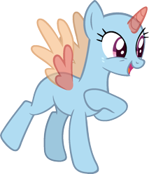 Size: 987x1156 | Tagged: safe, artist:pegasski, oc, oc only, species:alicorn, species:pony, episode:parental glideance, g4, my little pony: friendship is magic, alicorn oc, bald, base, eyelashes, hooves to the chest, horn, open mouth, raised hoof, simple background, smiling, solo, transparent background, two toned wings, wings