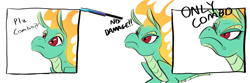 Size: 2602x864 | Tagged: safe, artist:testostepone, community related, character:tianhuo, species:dragon, species:longma, them's fightin' herds, g4, colored sketch, comic, hybrid, meme, ponified meme, text