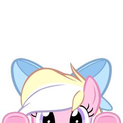 Size: 2000x2000 | Tagged: safe, artist:mrkat7214, part of a set, oc, oc only, oc:bay breeze, species:pegasus, species:pony, g4, bow, cute, female, high res, looking at you, lurking, mare, peeking, simple background, solo, soon, transparent background, underhoof, vector