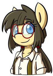 Size: 652x928 | Tagged: safe, artist:spheedc, oc, oc only, oc:sphee, species:earth pony, species:pony, g4, clothing, digital art, female, filly, glasses, mare, semi-anthro, simple background, solo, transparent background