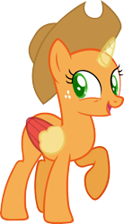 Size: 969x1754 | Tagged: safe, artist:pegasski, oc, oc only, species:alicorn, species:pony, episode:non-compete clause, g4, my little pony: friendship is magic, alicorn oc, bald, base, clothing, eyelashes, freckles, hat, horn, open mouth, raised hoof, simple background, smiling, solo, transparent background, two toned wings, wings