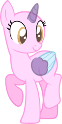 Size: 955x1898 | Tagged: safe, artist:pegasski, oc, oc only, species:alicorn, species:pony, episode:rarity takes manehattan, g4, my little pony: friendship is magic, alicorn oc, bald, base, eyelashes, horn, open mouth, raised hoof, simple background, smiling, solo, transparent background, two toned wings, wings