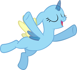 Size: 1164x1055 | Tagged: safe, artist:pegasski, oc, oc only, species:alicorn, species:pony, episode:all bottled up, g4, my little pony: friendship is magic, alicorn oc, bald, base, eyelashes, eyes closed, flying, horn, open mouth, simple background, smiling, solo, transparent background, two toned wings, underhoof, wings