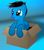 Size: 5826x6600 | Tagged: safe, artist:agkandphotomaker2000, oc, oc:pony video maker, species:pegasus, species:pony, g4, box, cute, cute pegasus is cute, ocbetes, pony in a box, show accurate, simple background, smiling