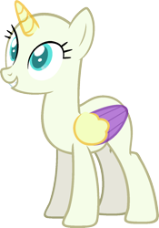 Size: 981x1405 | Tagged: safe, artist:pegasski, oc, oc only, species:alicorn, species:pony, episode:marks for effort, g4, my little pony: friendship is magic, alicorn oc, bald, base, eyelashes, grin, horn, simple background, smiling, solo, transparent background, two toned wings, wings