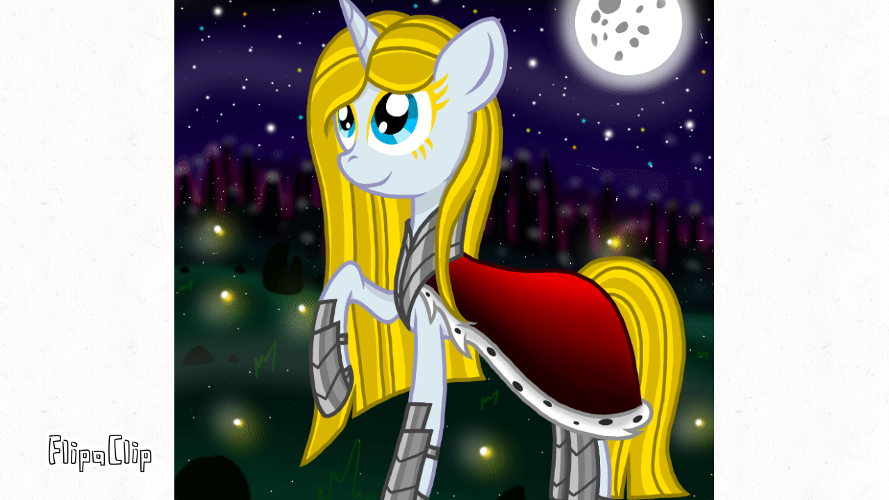 Size: 1280x720 | Tagged: safe, artist:katya, oc, oc:sombra light, oc:sparkle light, species:pony, species:unicorn, g4, animated, flipaclip, full moon, horn, moon, solo, unicorn oc