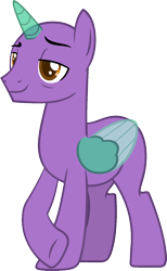 Size: 984x1595 | Tagged: safe, artist:pegasski, oc, oc only, species:alicorn, species:pony, episode:the parent map, g4, alicorn oc, bald, base, horn, male, raised hoof, simple background, smiling, solo, stallion, transparent background, two toned wings, underhoof, wings