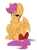 Size: 2248x3000 | Tagged: safe, artist:skitsroom, character:scootaloo, species:pegasus, species:pony, g4, bow, chest fluff, cute, cutealoo, eyebrows, eyebrows visible through hair, eyelashes, female, filly, lidded eyes, looking back, mare, simple background, smiling, solo, tail bow, white background