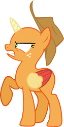 Size: 983x1945 | Tagged: safe, artist:pegasski, oc, oc only, species:alicorn, species:pony, episode:horse play, g4, my little pony: friendship is magic, alicorn oc, angry, bald, base, clothing, eyelashes, freckles, gritted teeth, hat, horn, open mouth, raised hoof, simple background, solo, transparent background, two toned wings, wings